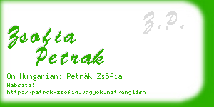 zsofia petrak business card